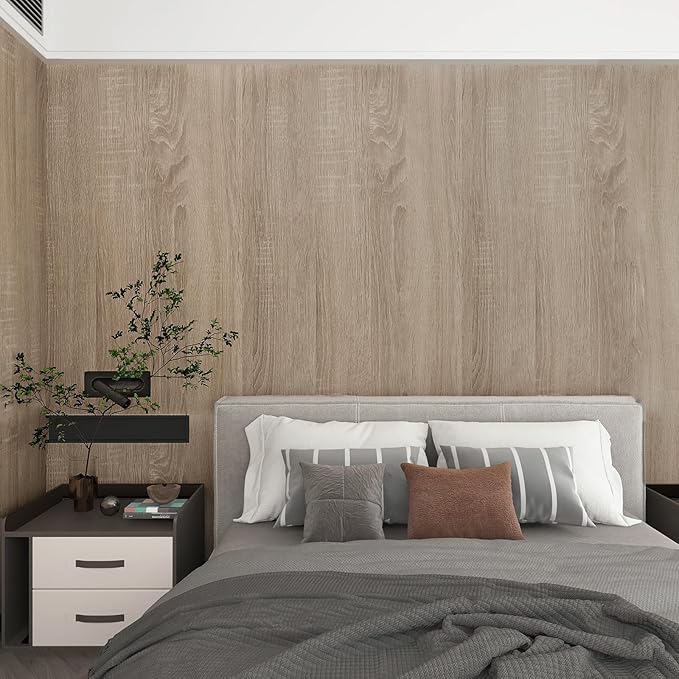 354x24 Inch Light Wood Wallpaper Peel and Stick Oak Wood Grain Contact Paper - Image 5