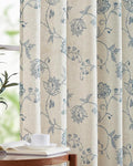 jinchan Linen Curtains Floral Curtains 63 Inch Length by JINCHAN