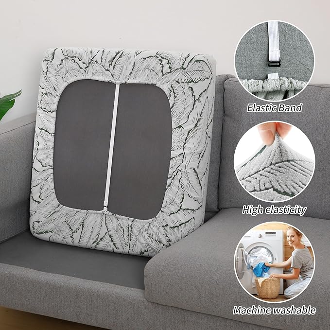 Fuloon Seat Cushion Covers, Stretch Couch Slipcovers Sofa Cushion Protective - Image 4