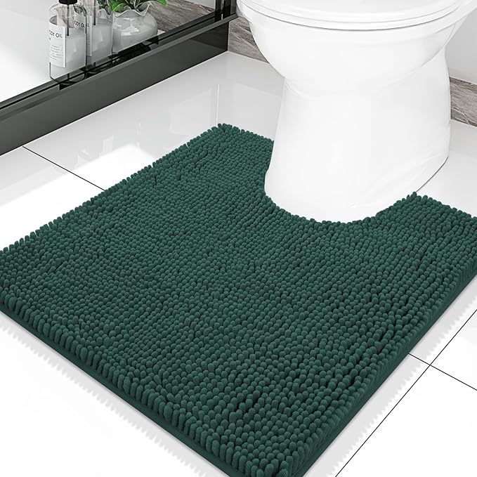 Smiry Luxury Chenille Toilet Rugs U-Shaped 20x20, Soft Absorbent Non-Slip by Smiry