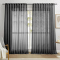 Dreaming Casa Black Sheer Curtains 96 Inches Long, Rod Pocket & Back Tab Light by DreamingCasa