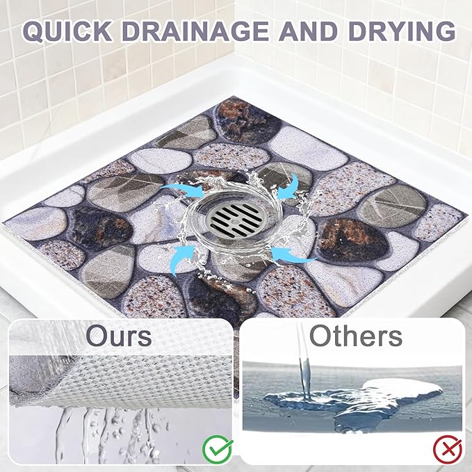 Square Shower Mat Non Slip: 24x24 Inch Extra Large Shower Mats - Image 5