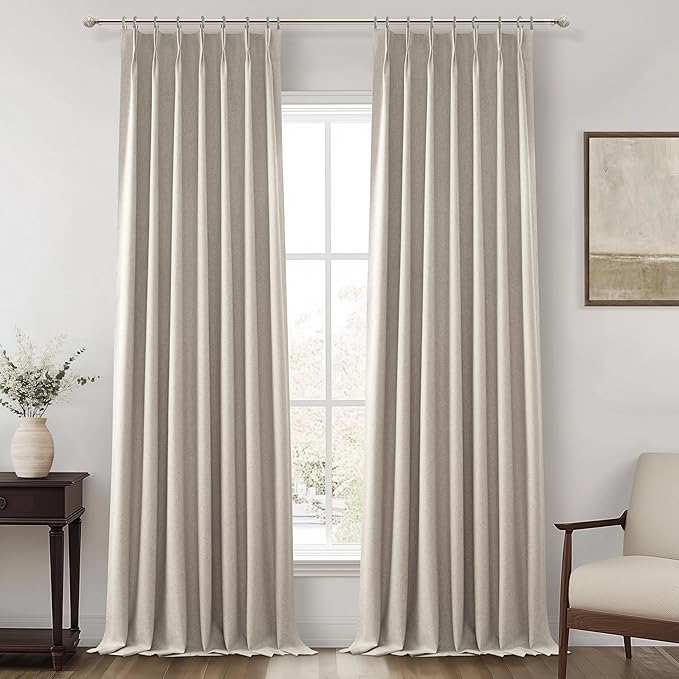 Extra Long Floor to Ceiling Pinch Pleat 108 Inch Curtains by QJMYDECO