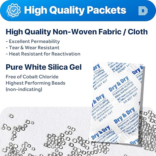 Dry & Dry 30 Gram Silica Gel Packets Desiccants, Silica Packets - Image 4