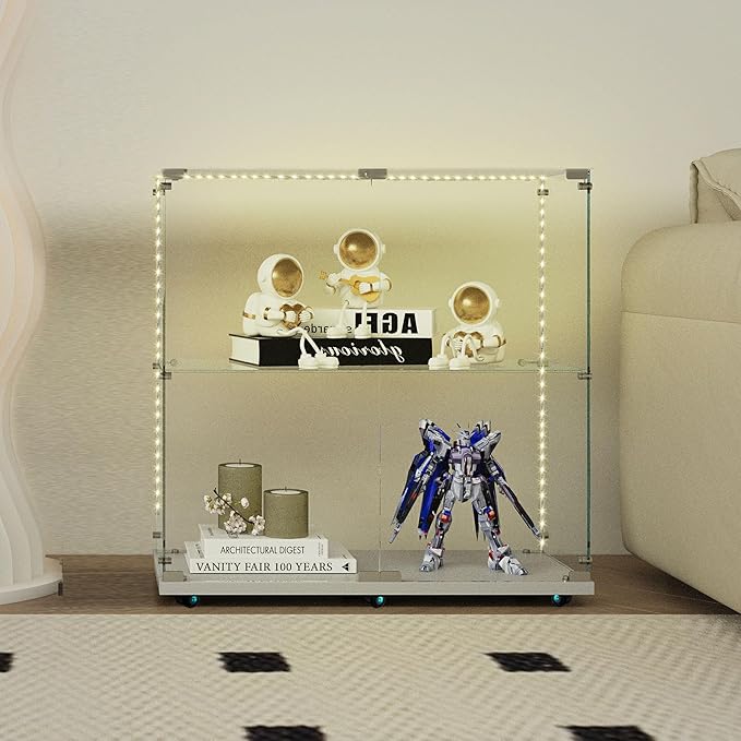 Yoluckea 2-Tier Glass Display Cabinet by Yoluckea
