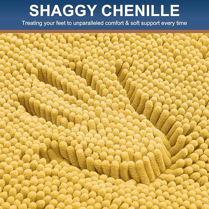 Smiry Luxury Chenille Bathroom Rugs 30x20, Extra Soft and Absorbent Shaggy Bath - Image 3