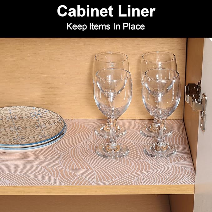 Cooyes Shelf Liner, Non-Adhesive Waterproof Drawer Liner, Durable Easy-to-Cut - Image 3