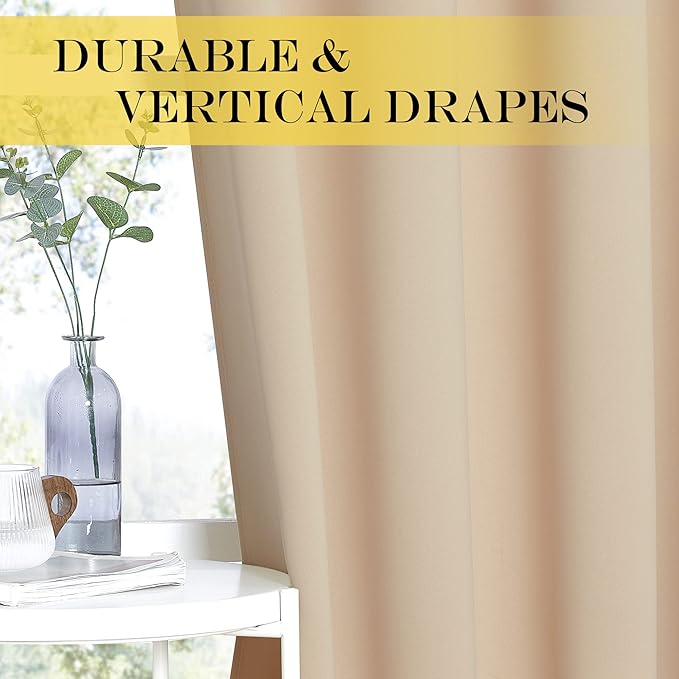 NICETOWN Biscotti Beige Blackout 54 inch Curtain - Image 5