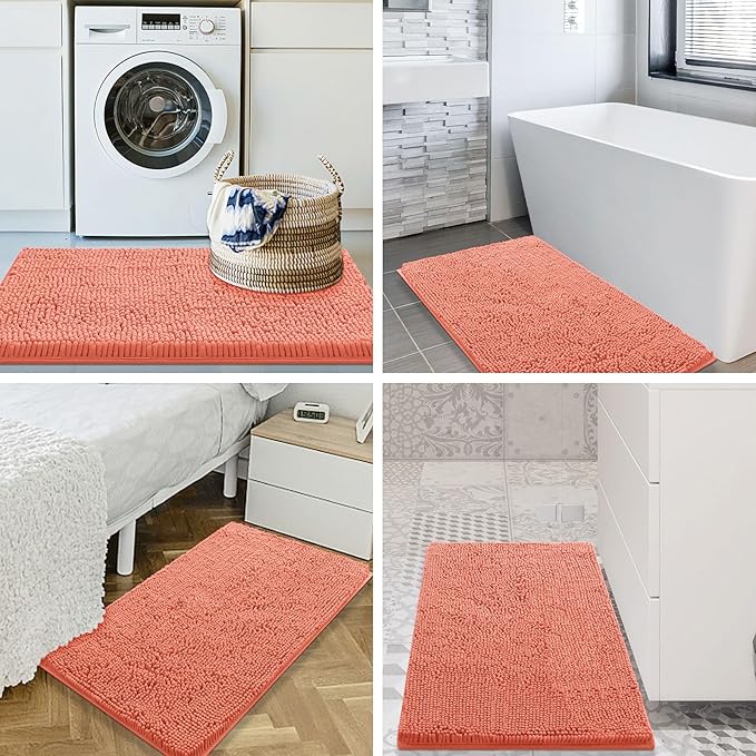 Smiry Luxury Chenille Bathroom Rugs 30x20, Extra Soft and Absorbent Shaggy Bath - Image 8