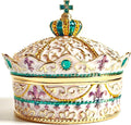 Crown Shape Jewelry Chest, Yurt Style Vintage Metal Gem Box, Round Alloy Retro by Unknown