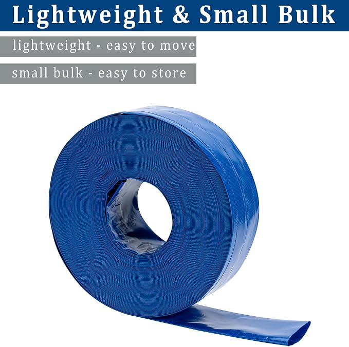 2 in x 50 ft Pool Backwash Hose Heavy Duty Drain Discharge Double PVC Lay flat - Image 5