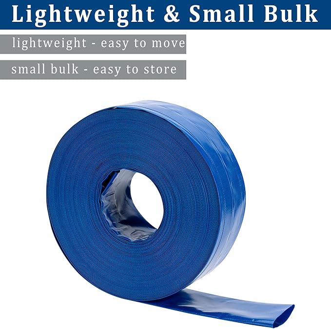 2-1/2 in x 100 ft Pool Backwash Hose Heavy Duty Drain Discharge Double PVC Lay - Image 5