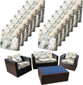 14Pcs Stretch Patio Cushion Cover, Tropical Floral and Leaf Pattern Sofa Covers by CALBODE