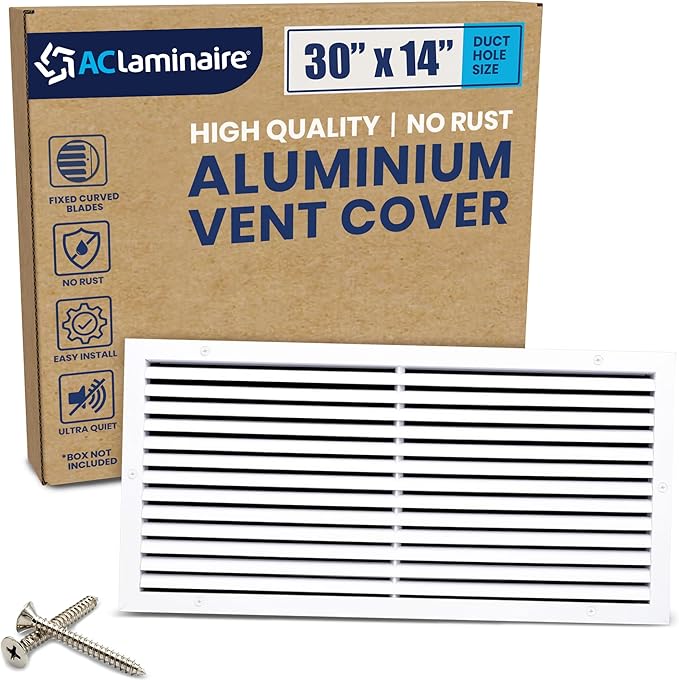 30x14 Inch Air Return Vent Cover Decorative – Premium Aluminum AC Vent Cover by LAMINAIRE