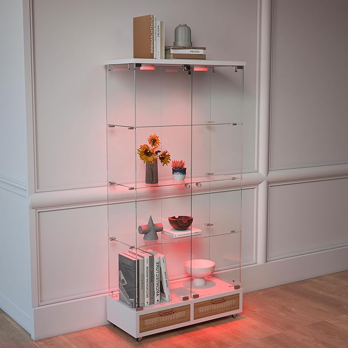 Yoluckea 4-Tier Glass Display Cabinet - Image 9