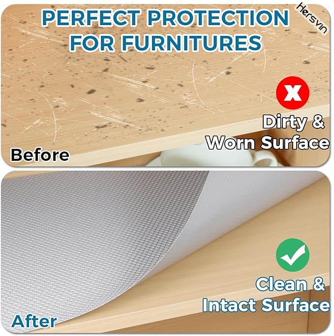 Hersvin Shelf Liners, 18in x 20ft Kitchen Drawer Mats, Non-Adhesive EVA - Image 9
