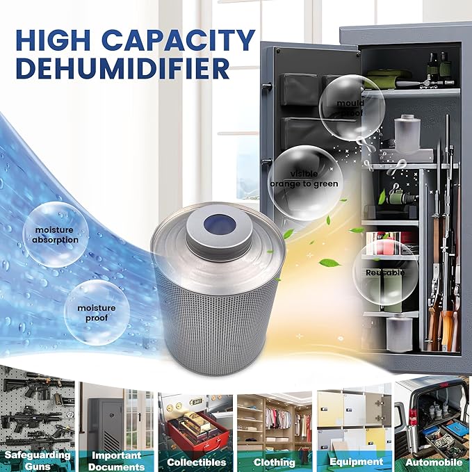 800 Gram Gun Safe Dehumidifier, 1 Pack of 1.77 LBS Rechargeable Dehumidifier - Image 4