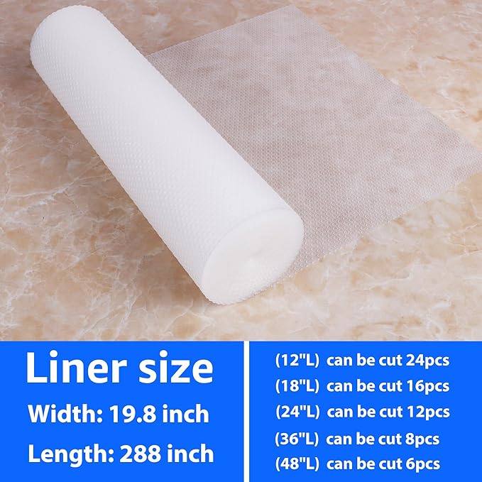 Clear Shelf Liners for Kitchen Cabinets: 19.8" Wide Large Waterproof Under Sink - Image 9