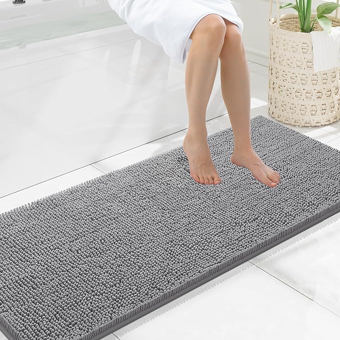 Smiry Luxury Chenille Bathroom Rugs 59x20, Extra Soft and Absorbent Shaggy Bath by Smiry