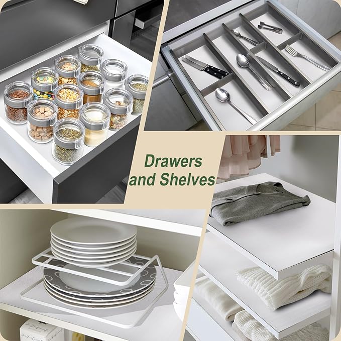 Practical White Shelf Liners for Kitchen Cabinets 18" x10FT, Non-Adhesive - Image 9