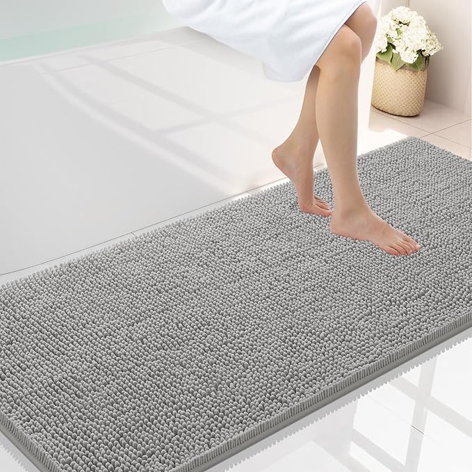 Smiry Luxury Chenille Bathroom Rugs 59x24, Extra Soft and Absorbent Shaggy Bath by Smiry