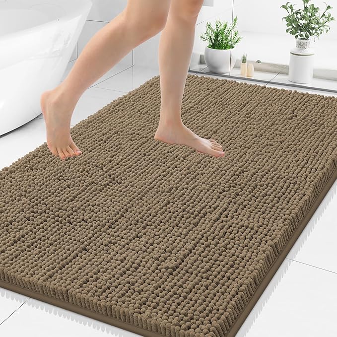 Smiry Luxury Chenille Bathroom Rugs 40x32, Extra Soft and Absorbent Shaggy Bath by Smiry