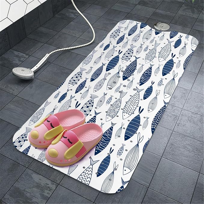 Fish Bathtub Mat Non Slip, Boho Baby Bath Mat - Image 8