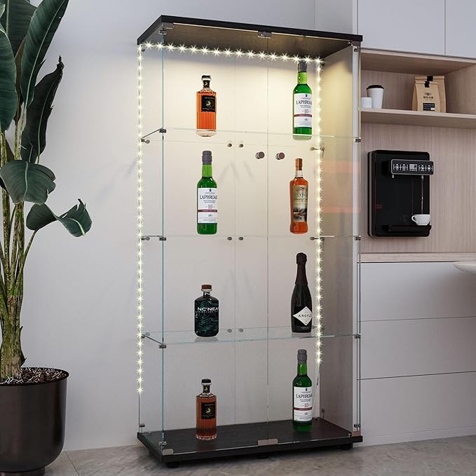 Yoluckea 4-Tier Glass Display Cabinet - Image 7