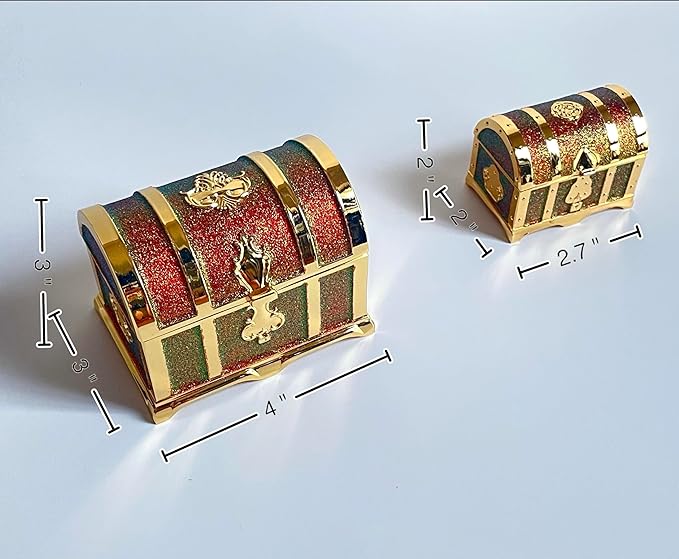 Retro Jewelry Box Arched Vintage Rectangular Metal Chest Necklace Ring Earrings - Image 3
