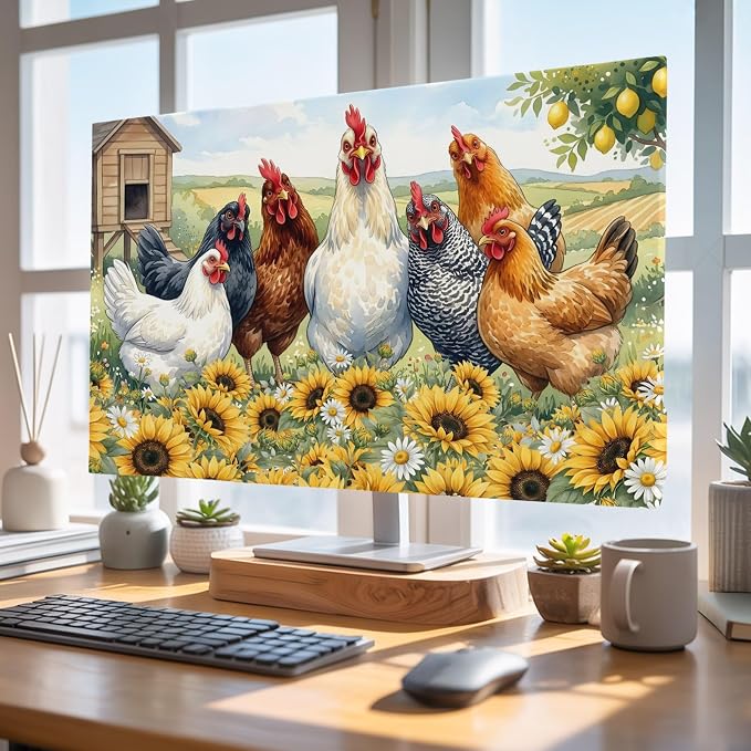 Farmhouse Animals Chickens Indoor TV Cover, Elastic TV Screen Protector - Image 4