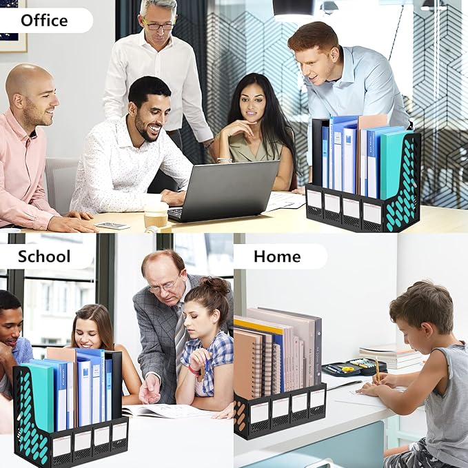 SAYEEC Magazine File Holder, Plastic Desktop File Folder Organizer - Image 6