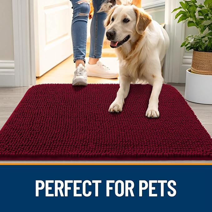 OLANLY Dog Door Mat for Muddy Paws 40x24, Absorbs Moisture and Dirt, Absorbent - Image 6