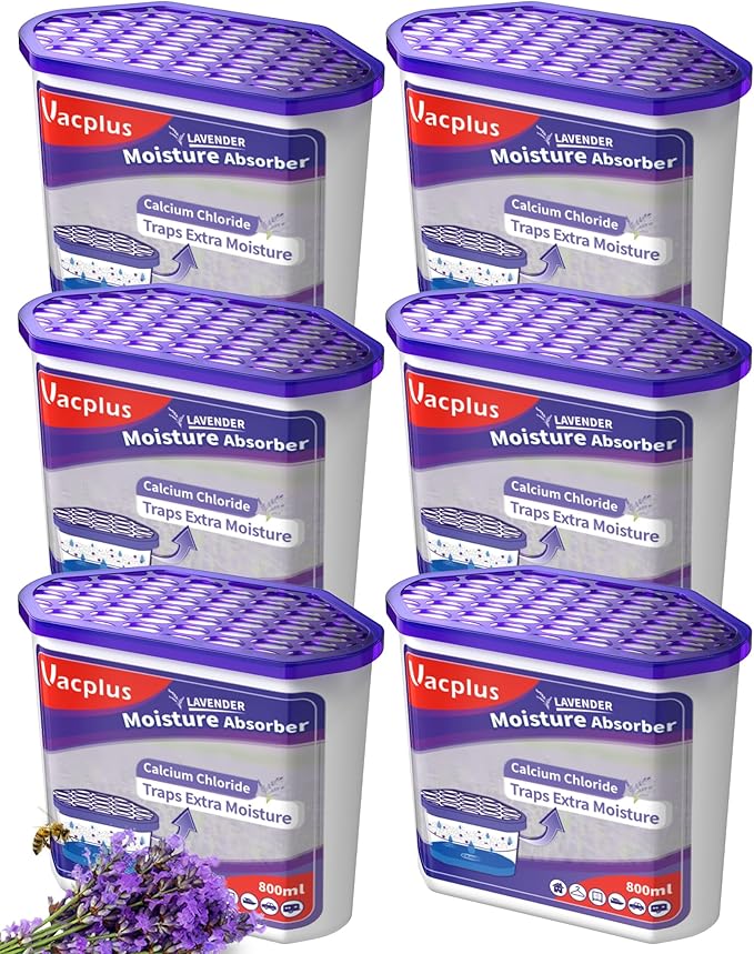 Vacplus Moisture Absorbers 6 Pack, Portable Humidity Absorber Boxes by Vacplus