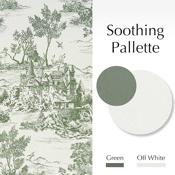 jinchan 95% Blackout Toile Curtains - Image 4
