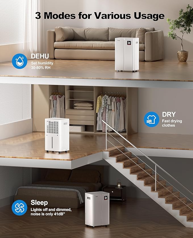 50 Pint Dehumidifier for Large Rooms & Basements, 500 Sq.Ft, Automatic Humidity - Image 6