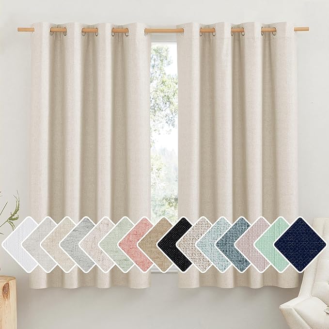 NICETOWN 100% Absolutely Blackout Linen Curtains by NICETOWN