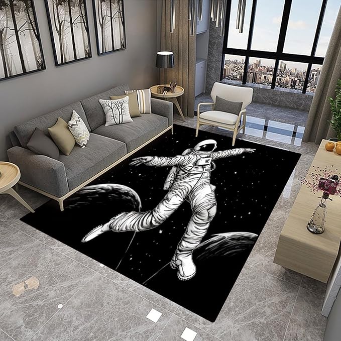 Floor Covering, Spacewalk Pattern Printing Moisture Barrier Area Rugs Fade - Image 4