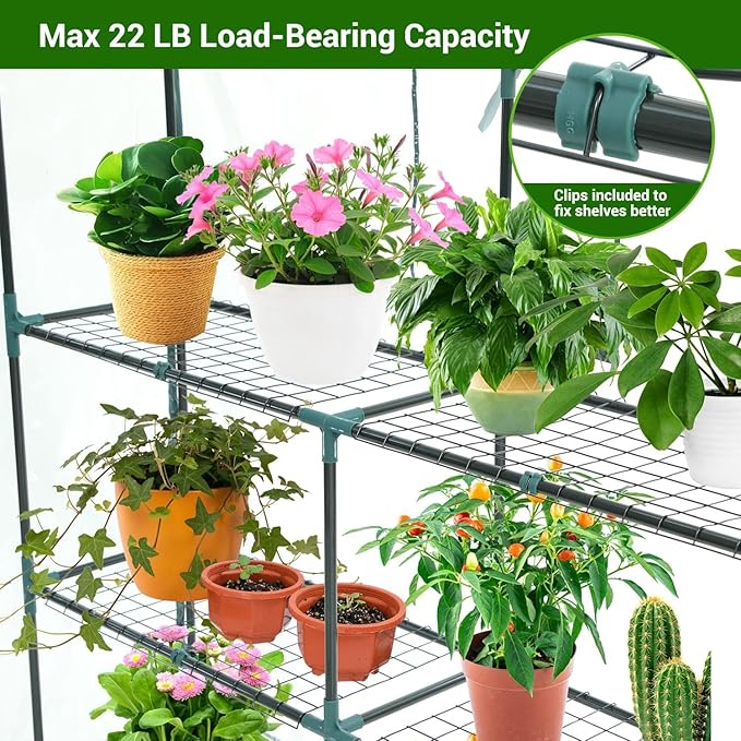 Ohuhu Plastic Greenhouse for Outdoors: Portable Walk in Plant Green House - Image 3