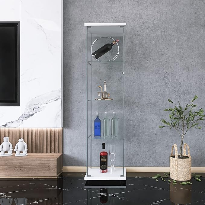Yoluckea 4 Shelves Glass Display Cabinet - Image 3