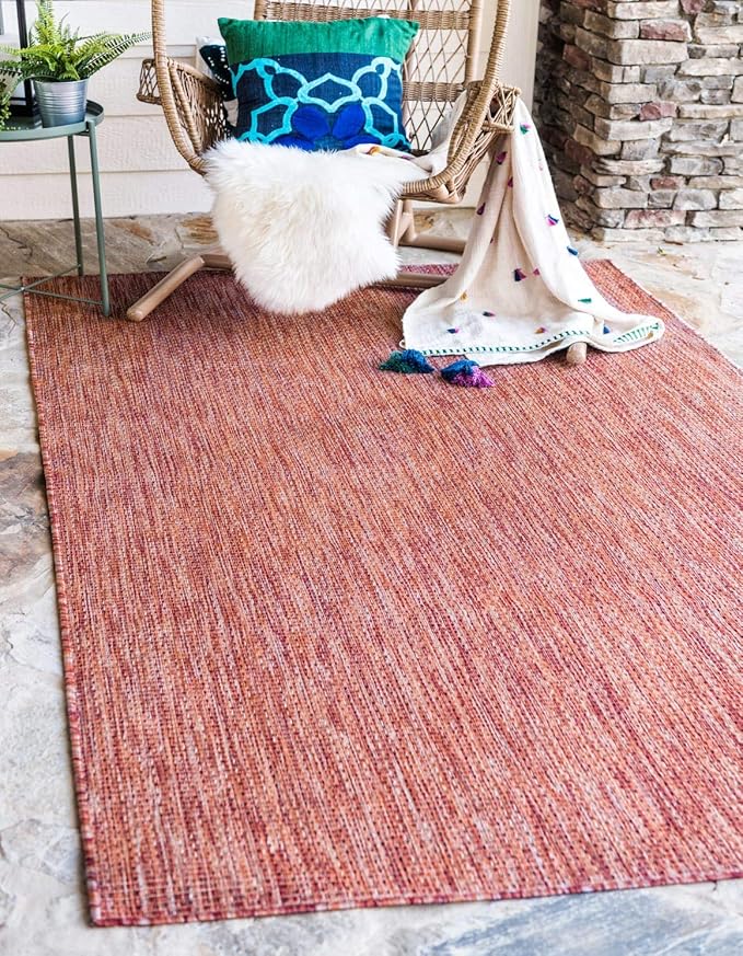 Unique Loom Collection Casual Transitional Solid Heathered Indoor/Outdoor by UniqueLoom