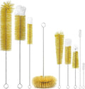 9-Pack Thin Long Handle Bottle Brushes, Stainless Steel Wire Cleaners by Attoshow