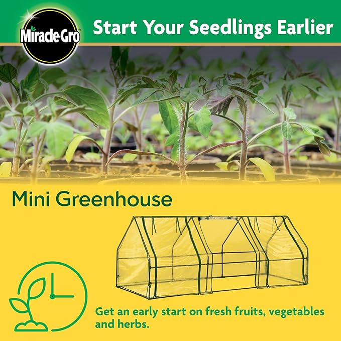 Miracle-GRO Mini Greenhouse 3’ x 8’ x 3’ Outdoor Mini Greenhouse Plant Tent - Image 2