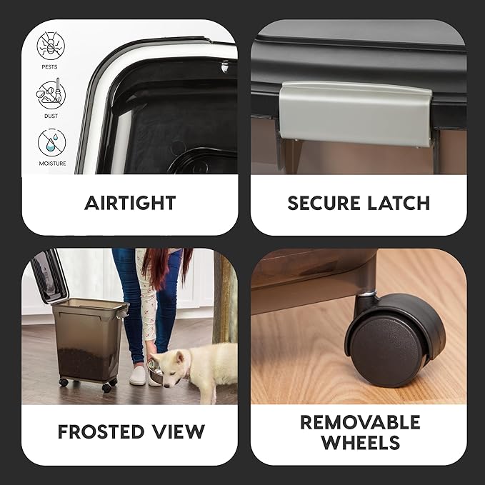 IRIS USA 22 Lbs / 28 Qt WeatherPro Airtight Pet Food Storage Container - Image 4