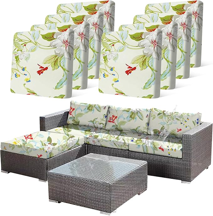 8 Pcs Stretch Sofa Cushion Cover by CALBODE