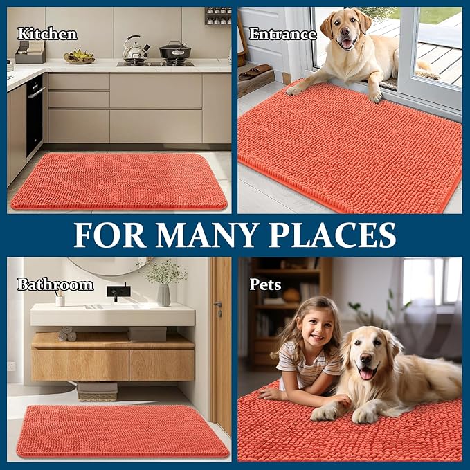 OLANLY Dog Door Mat for Muddy Paws 59x32, Absorbs Moisture and Dirt, Absorbent - Image 8