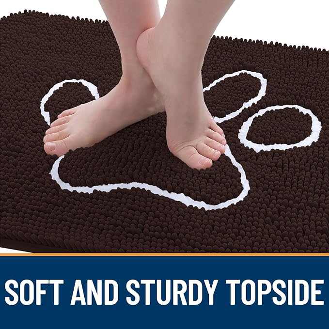 OLANLY Dog Door Mat for Muddy Paws 30x20, Paw Print Design, Absorbs Moisture - Image 4