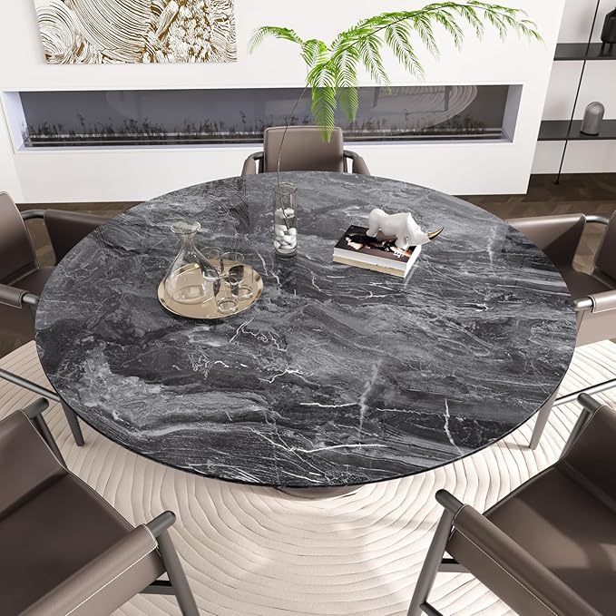 CRE8TIVE 12"x80" Glossy Dark Grey Silver Marble Contact Paper - Image 7
