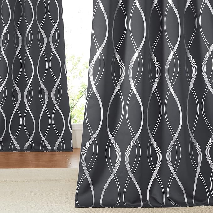 NICETOWN Grey Extra Long Blackout Curtains 120 inches Long 2 Panels Set - Image 2