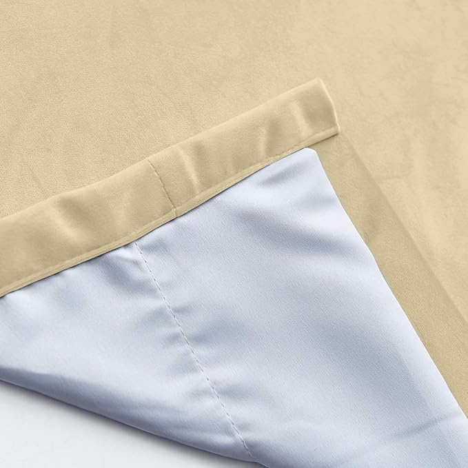 ChadMade Blackout Lined Premium Velvet Curtain Cream 72Wx102L Inch, Eyelet - Image 5