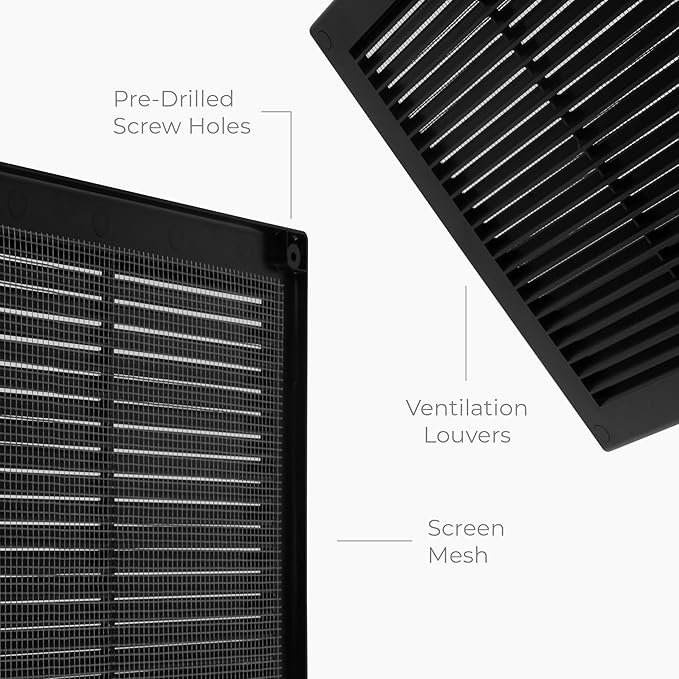 10-Pack 8" x 8" Square Air Vent Cover – Black Plastic Vent Deflector - Image 7